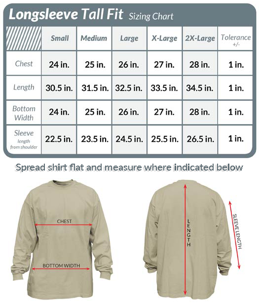 Get your perfect long sleeve t-shirt in the perfect fit. Check the fit guides and save some money